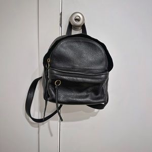 Madewell “Mini Lorimer Backpack”, black leather